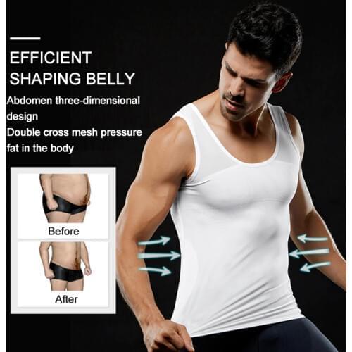 Men Body Shaper Belly Control Slimming Shapewear Waist Trainer Shapers Compression Tank Top Workout Vest Modeling Underwear