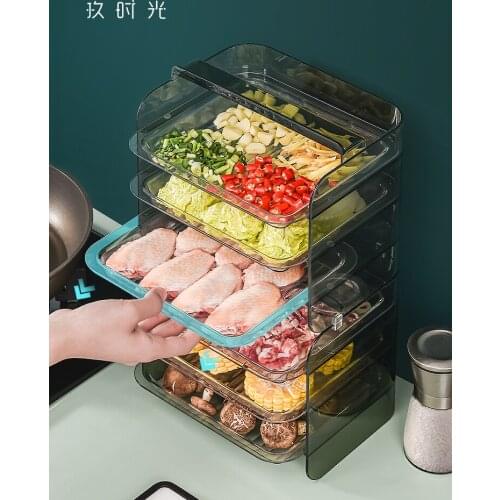 Kitchen Multi-Functional Side Dish Plate Stacked Storage Hot Pot Food Plate Multi-Layer Dish Tray Plate Artifact