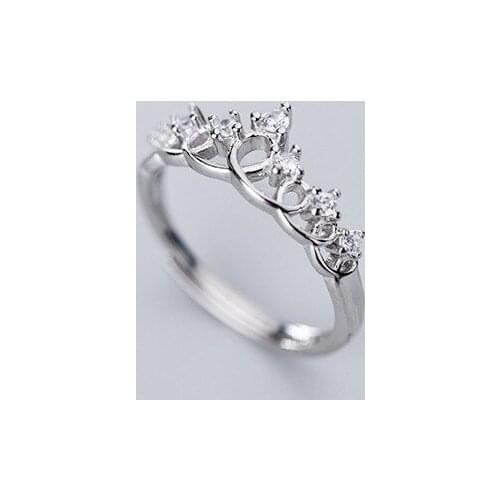 2020 New Cute Women Crown Rings Real 925 Sterling Silver Adjustable Ring for Women Statement Silver 925 Jewelry