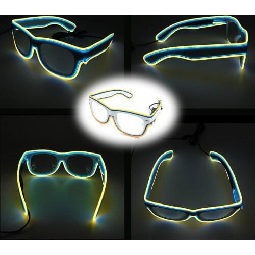 Newstyle Halloween Cosplay Light Up Glasses Flashing EL Neon light Eyewear For Dark Hallways Festival Party Decoration