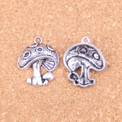 12pcs Charms mushroom 22x18mm Antique Pendants,Vintage Tibetan Silver Jewelry,DIY for bracelet necklace