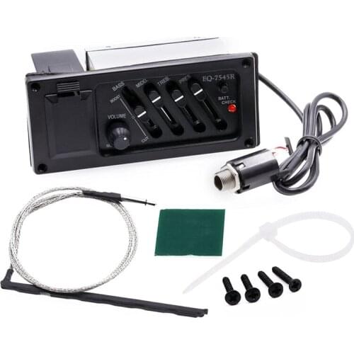 Guitar EQ Equalizer System 4-Band Acoustic Guitar Preamp Piezo Pickup EQ 7545R Guitar Acceseories