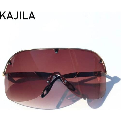 Oversized Rimless Shield Sunglasses Women Big Frame 2020 Luxury Brand Square Sun Glasses For Men Vintage Eyewear Gafas De Sol