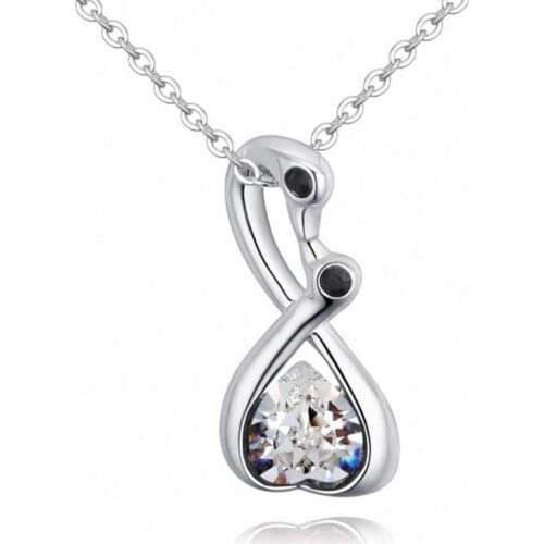 TRACYSWING Element New 5 Colors Real Austrian Crystals Fashion Heart Pendant Necklace for Women Valentine Gift Th-130803