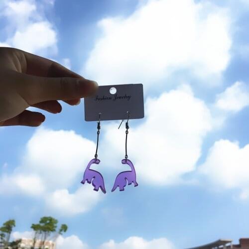 Creative Kawaii Colorful Animal Acrylic Dinosaur Earrings For Girls Women Accesories Gift Long Earring 2020 Trend Unique Jewelry