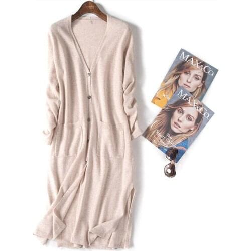 Summer Korean Single Breasted Long Sweater Women Long Sleeve Knitted Cardigan Ladies Pockets Oversize Cardigans Sueter Mujer