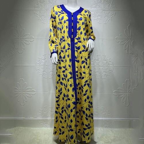 Abaya Dubai Turkey Muslim Boho Dress 2021 Women Kaftan Abayas African Print Long Sleeve Dresses Elegant Ladies Wedding Party