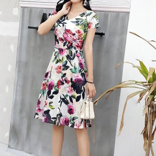 Bonjean Chiffon Casual Polka Printed Long Party Summer Dresses Women Sexy Short Sleeve Office V Neck Girls Dress Knitted Boho