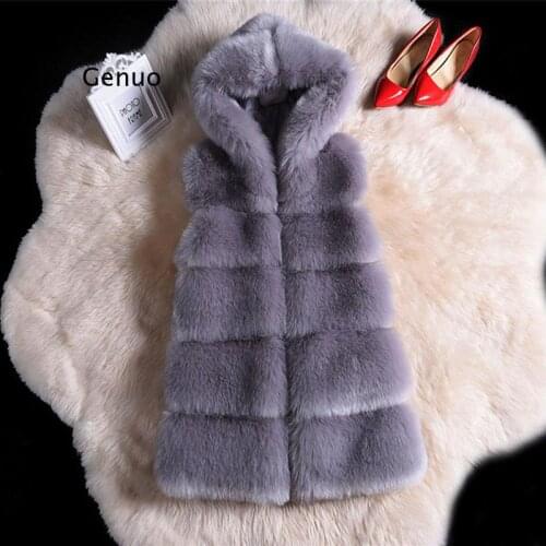 Winter Teddy Coat Fur From Artificial 2020 Eco Warm Vest Female Sleeveless Cap Womens Coats Faux Fox Korean Fashion Clothing