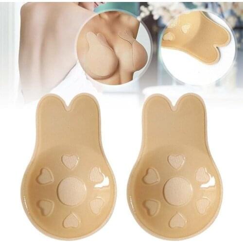1pair Invisible Silicone Breast Pads Lift Up Nipple Covers Bra Tape Sticker Rabbit UK Nipple Cover Nipple Cover Lift Breast