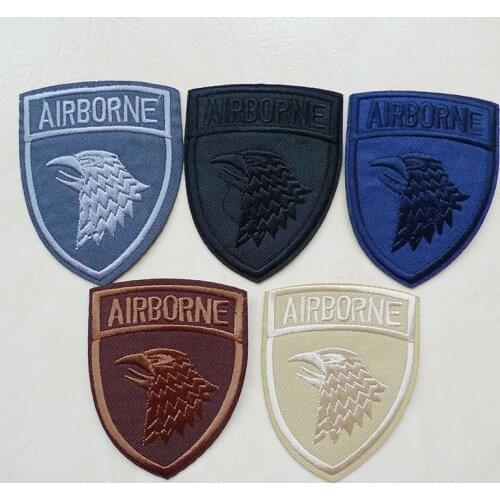 1 Pcs 3D AIRBORNE Embroidered Iron on Patches for Clothes Jacket Shoes Finger Appliques Badges Stripe Sticker Dress Accessories