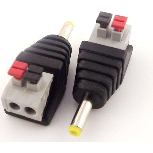 10pcs CCTV DC Power 4.0 x 1.7mm Male Push Type Spring Terminal Quick Connector Camera