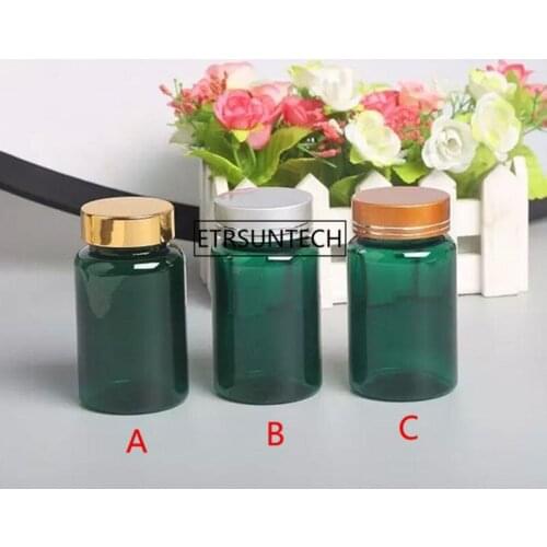120ml Medical PET Empty Bottle, Green Bottle, 120cc Capsule Bottles With Cap F2038