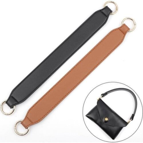 3.5cm Wide Bag Handles 34cm PU Leather Short Shoulder Strap Solid Color Handbag Handle Female Bag Strap Handles DIY Replacement
