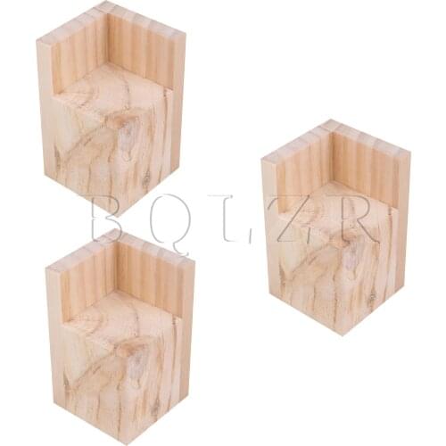 BQLZR 3Pcs Pine Wood 6x6x8cm Furniture Leg Riser Cabinet Table Feet Lifter
