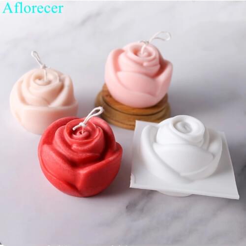 3D Rose Flower Candle Soap Mold Silicone Mould DIY Handmade Chocolate Cookie Baking Clay Crafts Tray Homemade Making Mold Tools