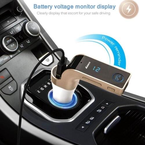 50pcs HandsFree Wireless Bluetooth FM Transmitter G7 + AUX Modulator Car Kit MP3 Player SD USB red led