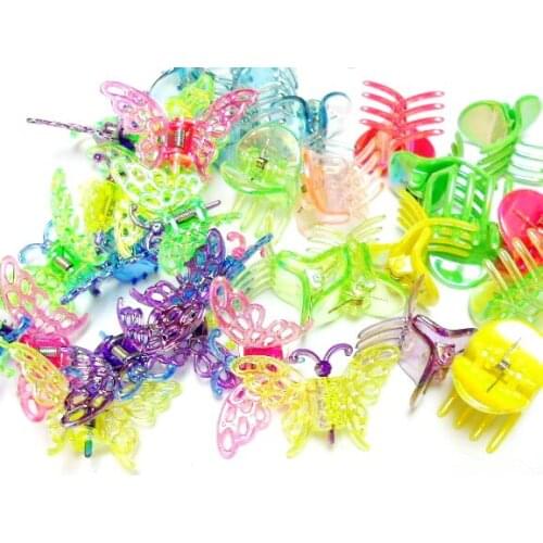 50pc Mini butterfly Hair Clips Carnival Girls Birthday Party Favor Toys Novelty Prize Gift Pinata Bag Filler Favour Vending