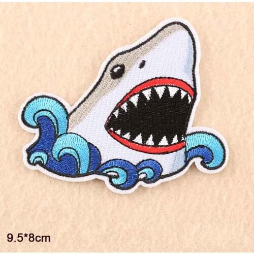 Shark Parrot Lobster Iron On Embroidered Clothes Patches For Clothing Stickers Garment Wholesale