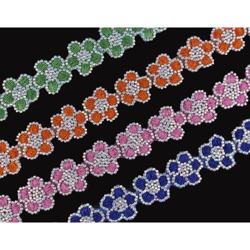 10Yard Mix 8Style Handmade Motif Rhinestone Applique Trim Hot Flower Crystal Applique Patch Trimming For DIY Dress/Belt/Shoe