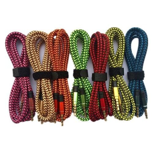 3m long 3.5mm Auxiliary AUX Extension Audio Cable Unbroken Metal Fabric braided Male Stereo cord 1.5M 3M for iphone Samsung MP3