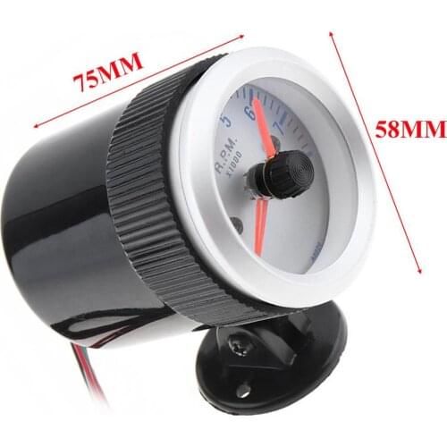 Car Tachometer Gauge Meter 2" 52mm 12V Blue LED 0~8000 Rpm Meter Speedometer For 4 6 8 Cylinder Engines Car Gauge