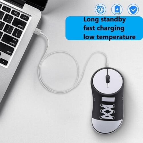 Creative Cute Shoes Look Wireless Charging Mouse Silent Ergonomics 3 Buttons Mouse Compatible for Apple Microsoft Android