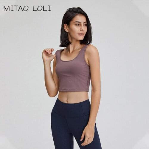 MITAO LOLI U-Back Butter Soft Workout Gym Yoga Bras Top Naked-feel Padded Athletic Running Fitness Sport Crop Tops Brassiere