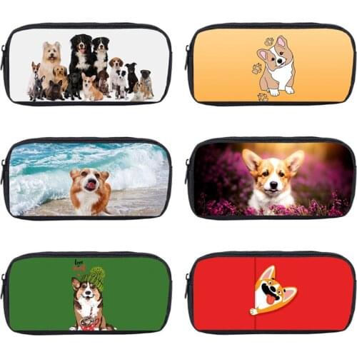 Kawaii Welsh Corgi Pembroke Pencil Case 3D Pet Dog Korgi Make Up Box Cosmetic Case Storage School Supplies Beauty Case Women