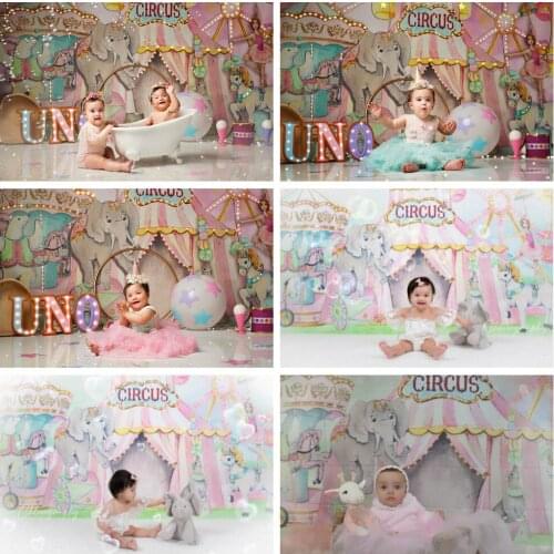 Circus Amusement Park Newborn Baby Portrait Photography Backdrop Animals Children Birthday Background Ferris Wheel Carousel