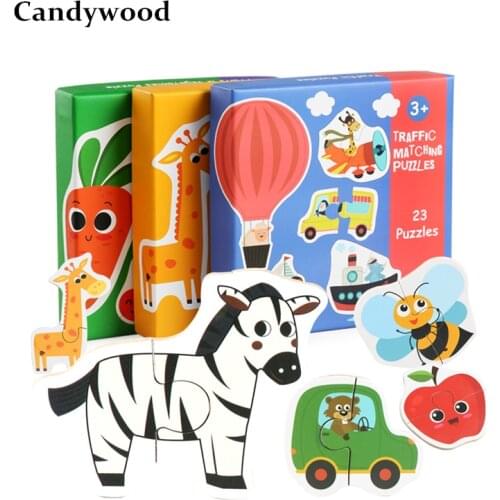 Children Large Matching Puzzle Games Early Learning Card My First Jigsaw Puzzle Toys for Children Kids Educational Toys Gift Boy
