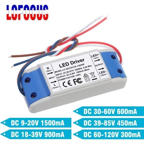 LED Driver Constant Current 300mA 450mA 600mA 900mA 1500mA Lighting Transformers 20 24 30 36 50 W Watt Power Supply
