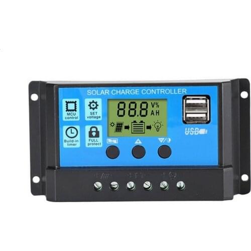 60A/50A/40A 12V/24V Solar Panel Charge Controller Battery Regulator Dual USB