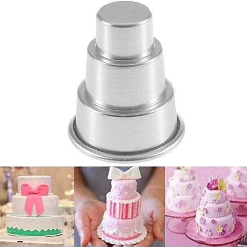 Aluminum Alloy DIY Kitchen Cake Three-Tier Cup Baking Mold Muffin Mousse Candy Making Kitchen Tools Kitchen Accessories Baking