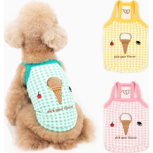 Summer Dog Clothes Puppy Chihuahua Pet Clothing for Small Dogs Vest Ice Cream Yorkshire Sleevless T-shirt Dog Costume Ropa Perro