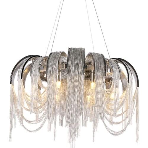 Manggic Modern Vintage Aluminium chandelier Home Hotel Restaurant Lamp Luxury Aluminium Chain Italian Chain Button Lighting