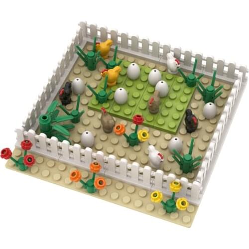 [MOC Hub] Farm Chicken Egges House Compatible Major Brand Toys Building Block Classic Collections Assembled Brick