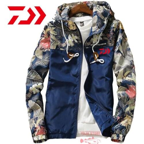 Daiwa Mens Thin Hoodie Waterproof Sunscreen Anti-UV Fishing Suit Quick-drying Breathable Mountaineering Camping Fishing Jacket