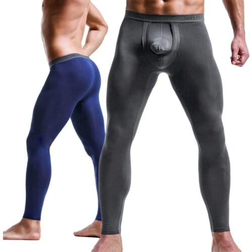 New Men Long Johns Thermal Underwear Male Leggings Underpants Mens Thermo Underwear Open Front Tights Compression Sweat Pants