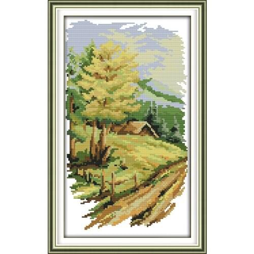 Joy Sunday Long version of the four seasons Cross stitch Embroidery kit Print Canvas Modern Wall Art Painting For Home Decor