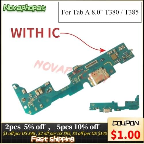 Novaphopat For Samsung Galaxy Tab A 8.0" T380 T385 USB Dock Charging Port Charger Flex Cable Plug Board + Tracking