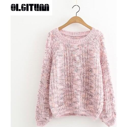 New 2020 Women Autumn Winter Bottoming Pullover Short Lantern Sleeves Sweater Loose Wild Wool Sweater