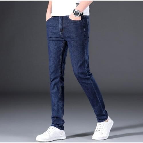 New 2021 Summer Men Jeans Loose Straight Slim Elasticity Pants Ultra-thin Soft Breathable Business Style Simple Design Trousers
