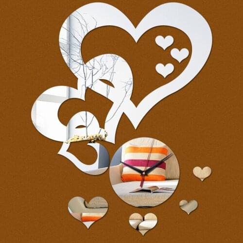 New arrival home decoration diy 3d mirror wall clock sticker Living Room Quartz Acrylic Circular Needle