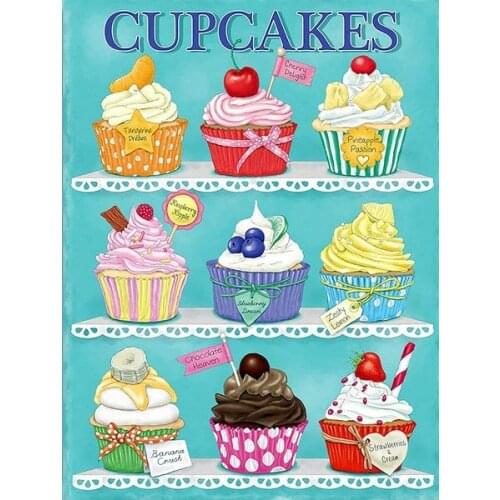 New Metal Poster Fresh and Delicious Cupcakes Vintage Metal Tin Sign 8x12 Inch Retro Art Home Cake Shop Bar Pub