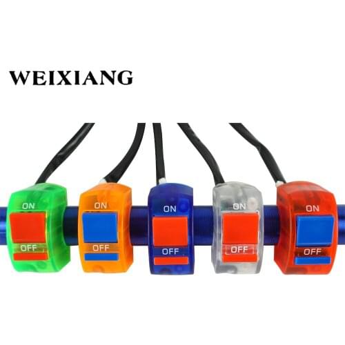 22mm7/8" Motorcycle Handlebar Mount Headlight Fog Light Switch With Two Bullet Connector For Yamaha Honda Motorbike ATV Dit Bike