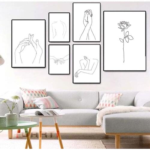 Sexy Women Body Nordic Posters Print Line Drawing Modern Canvas Painting Wall Art Mural Modular Picture Girls Bedroom Home Decor