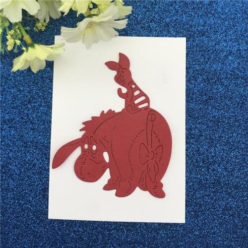 Pig on the back of the cow Metal Cutting Dies Stencil for DIY Scrapbooking Photo Album Embossing Paper Cards Decorative Crafts