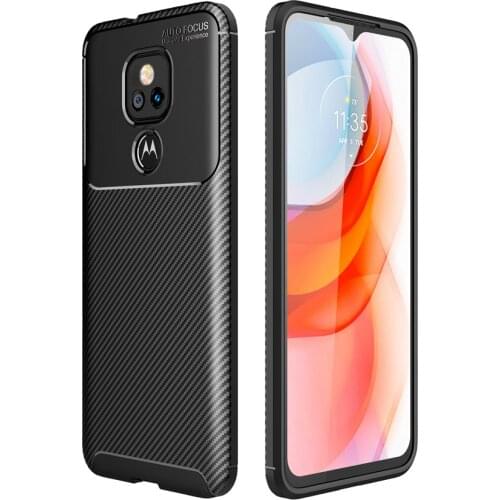 Slim TPU Non-Slip Thin Protective Cover Shockproof Bumper Drop Protection Carbon Fiber Case For Moto G Play 2021