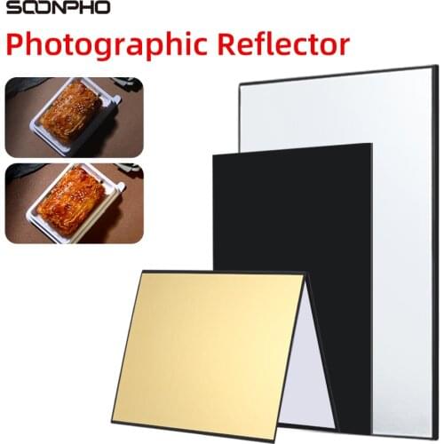 Soonpho A3 Collapsible Reflective Paper Cardboard Gold Silver Reflector Absorb Light Thick Cameras for Photography Accessories